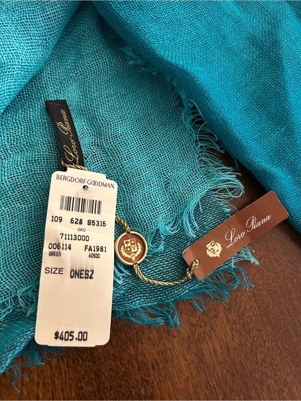 Loro Piana Women's Turquoise Wrap Scarf